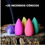 INCENSÁRIO BAMBOO BACKFLOW + 20 INCENSOS DE BRINDE